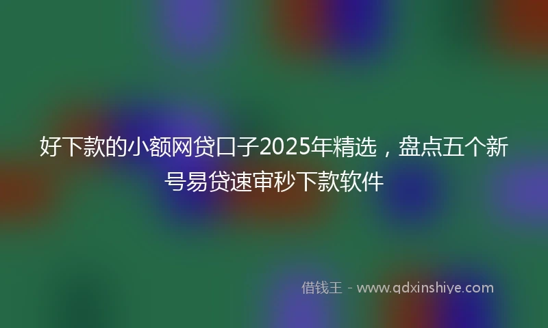 好下款的小额网贷口子2025年精选，盘点五个新号易贷速审秒下款软件