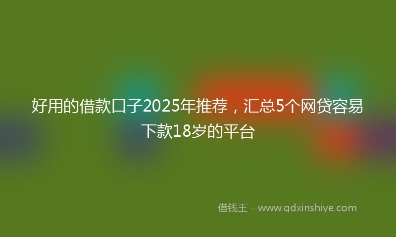 好用的借款口子2025年推荐，汇总5个网贷容易下款18岁的平台