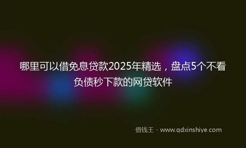 哪里可以借免息贷款2025年精选，盘点5个不看负债秒下款的网贷软件