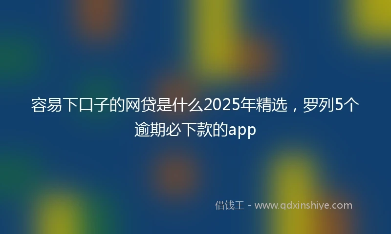 容易下口子的网贷是什么2025年精选，罗列5个逾期必下款的app