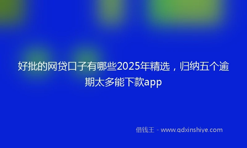 好批的网贷口子有哪些2025年精选，归纳五个逾期太多能下款app