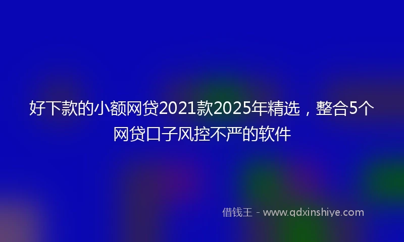 好下款的小额网贷2021款2025年精选，整合5个网贷口子风控不严的软件