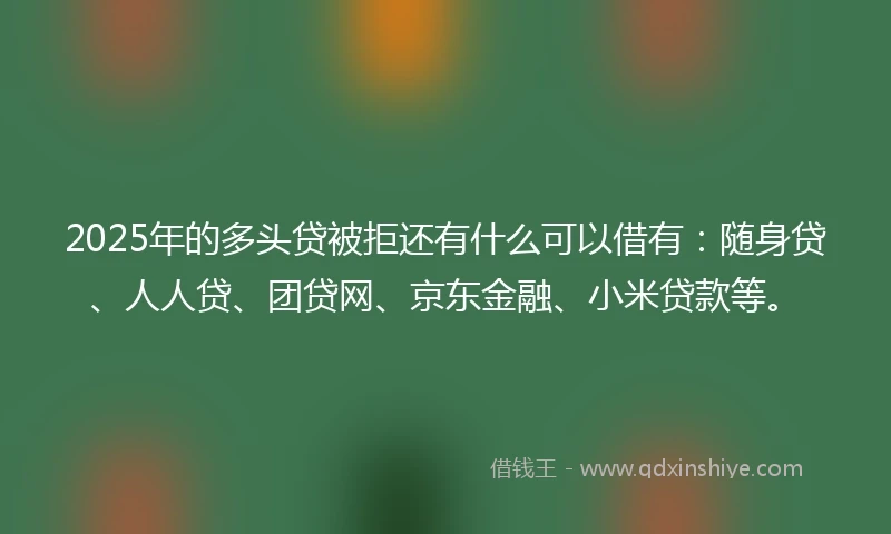 2025年的多头贷被拒还有什么可以借有：随身贷、人人贷、团贷网、京东金融、小米贷款等。