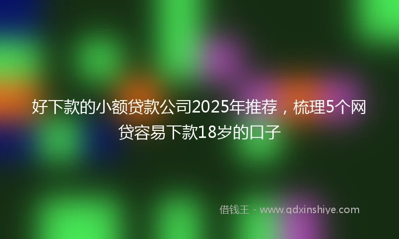 好下款的小额贷款公司2025年推荐，梳理5个网贷容易下款18岁的口子