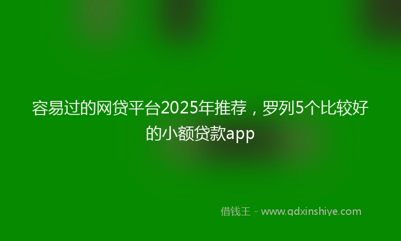 容易过的网贷平台2025年推荐，罗列5个比较好的小额贷款app