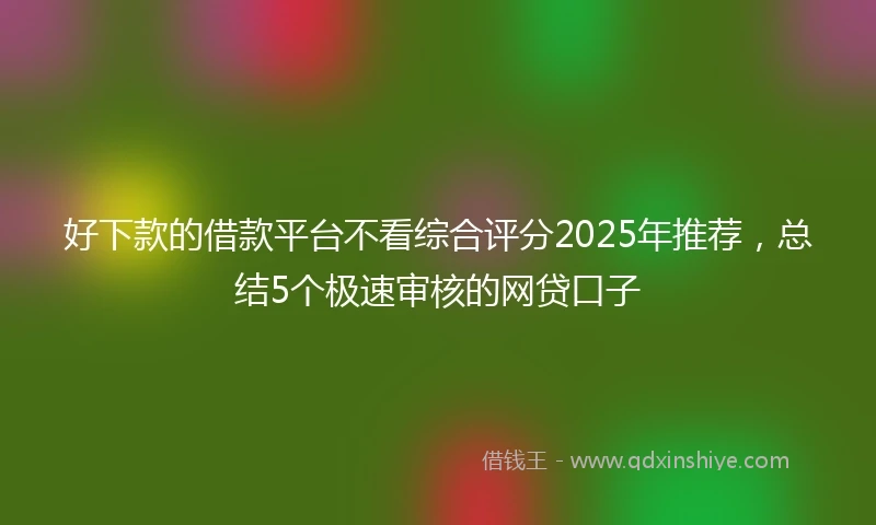 好下款的借款平台不看综合评分2025年推荐，总结5个极速审核的网贷口子