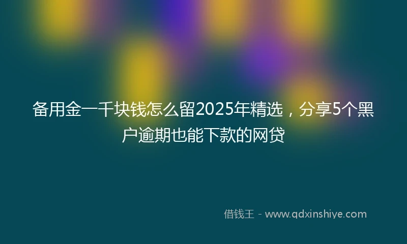 备用金一千块钱怎么留2025年精选，分享5个黑户逾期也能下款的网贷