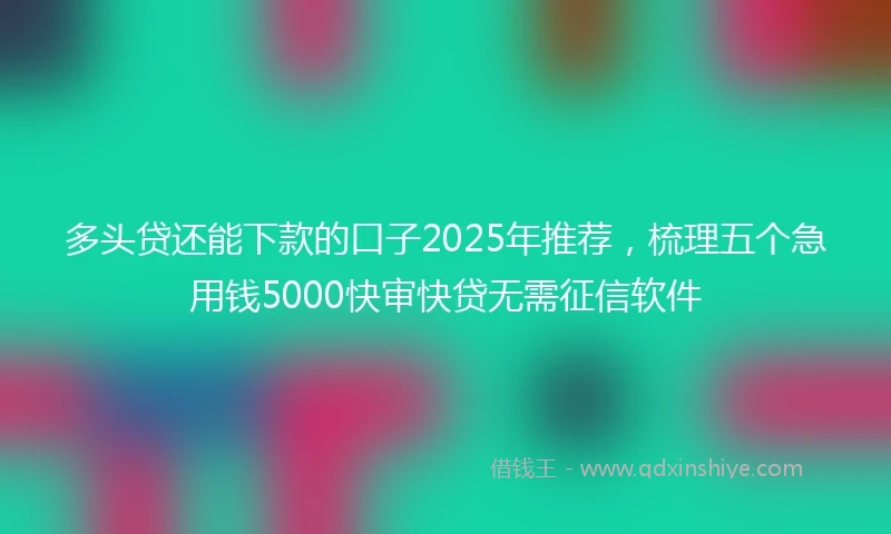 多头贷还能下款的口子2025年推荐，梳理五个急用钱5000快审快贷无需征信软件