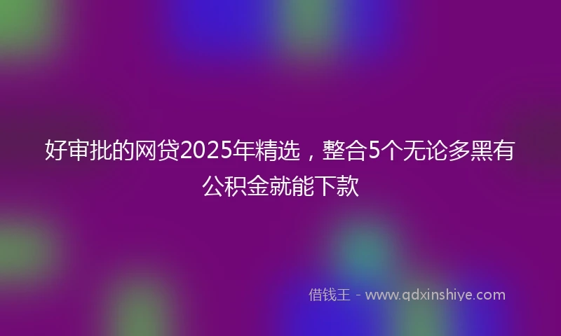 好审批的网贷2025年精选，整合5个无论多黑有公积金就能下款