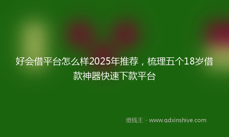 好会借平台怎么样2025年推荐，梳理五个18岁借款神器快速下款平台