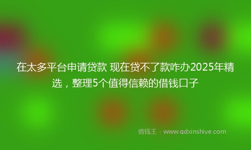 在太多平台申请贷款 现在贷不了款咋办2025年精选，整理5个值得信赖的借钱口子