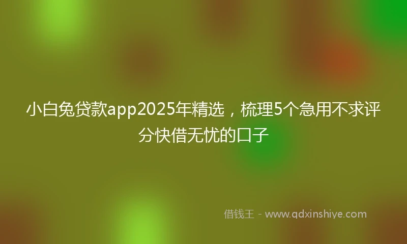 小白兔贷款app2025年精选，梳理5个急用不求评分快借无忧的口子