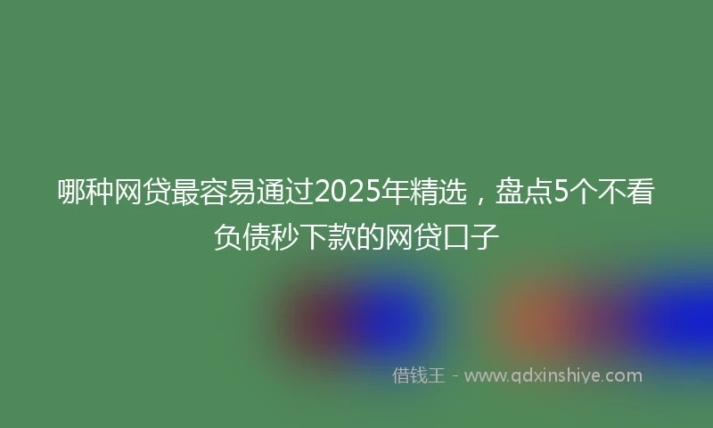 哪种网贷最容易通过2025年精选，盘点5个不看负债秒下款的网贷口子