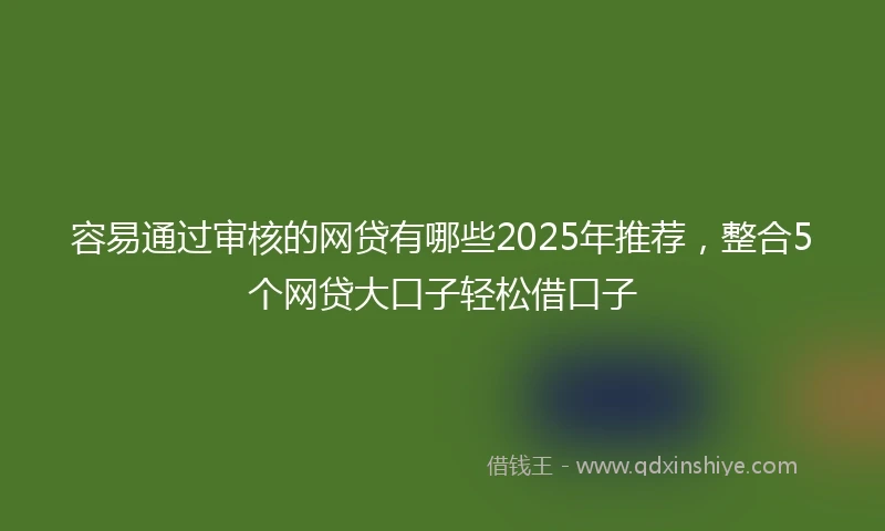 容易通过审核的网贷有哪些2025年推荐，整合5个网贷大口子轻松借口子