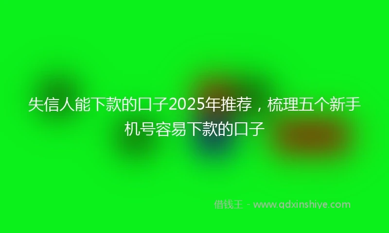 失信人能下款的口子2025年推荐，梳理五个新手机号容易下款的口子
