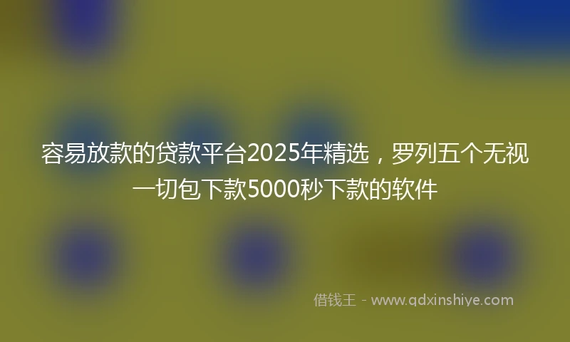 容易放款的贷款平台2025年精选，罗列五个无视一切包下款5000秒下款的软件