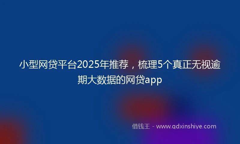 小型网贷平台2025年推荐，梳理5个真正无视逾期大数据的网贷app