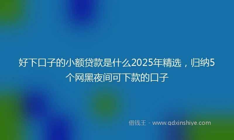 好下口子的小额贷款是什么2025年精选，归纳5个网黑夜间可下款的口子