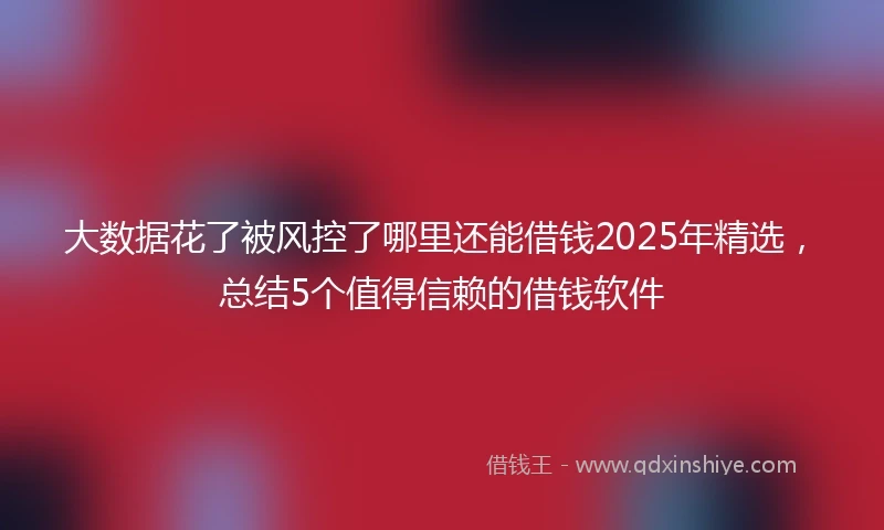 大数据花了被风控了哪里还能借钱2025年精选，总结5个值得信赖的借钱软件