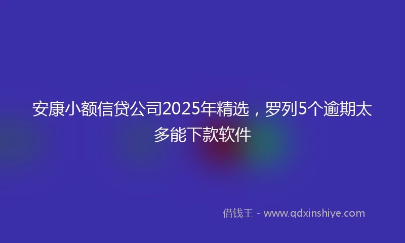 安康小额信贷公司2025年精选，罗列5个逾期太多能下款软件