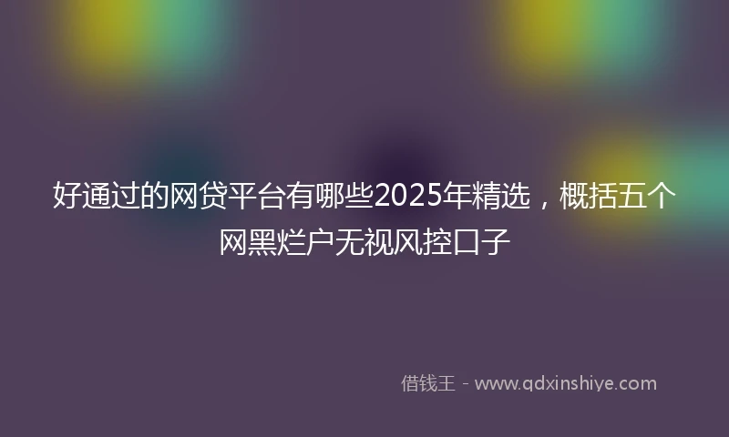 好通过的网贷平台有哪些2025年精选，概括五个网黑烂户无视风控口子