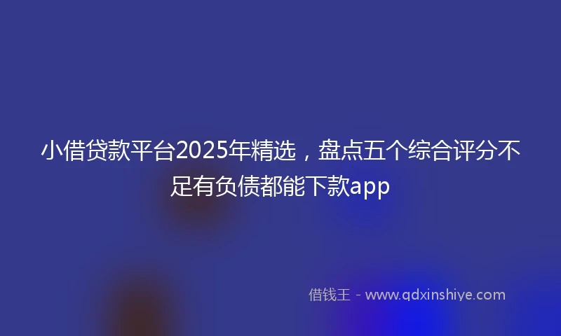 小借贷款平台2025年精选，盘点五个综合评分不足有负债都能下款app