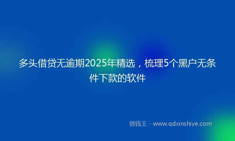 多头借贷无逾期2025年精选，梳理5个黑户无条件下款的软件