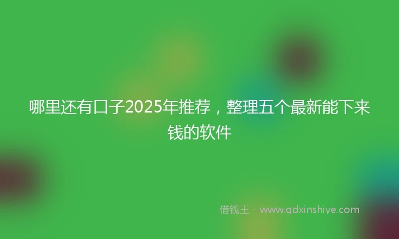 哪里还有口子2025年推荐，整理五个最新能下来钱的软件