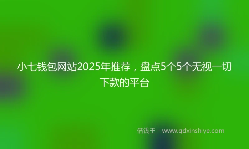 小七钱包网站2025年推荐，盘点5个5个无视一切下款的平台