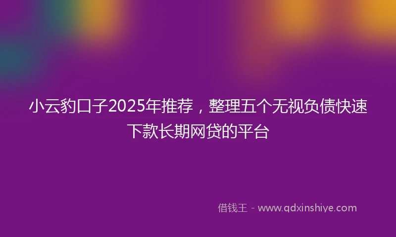 小云豹口子2025年推荐，整理五个无视负债快速下款长期网贷的平台