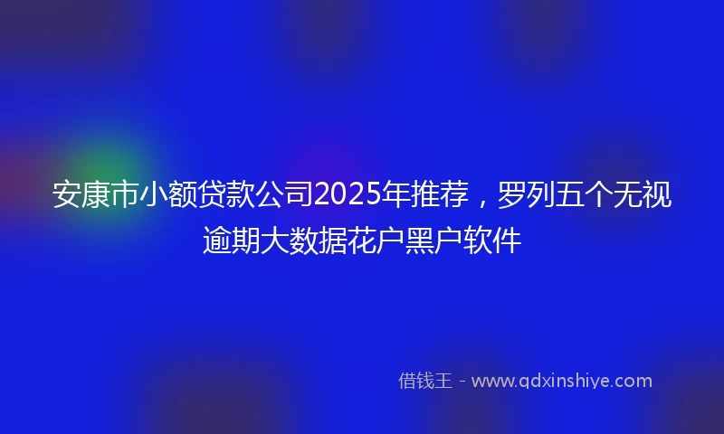 安康市小额贷款公司2025年推荐，罗列五个无视逾期大数据花户黑户软件