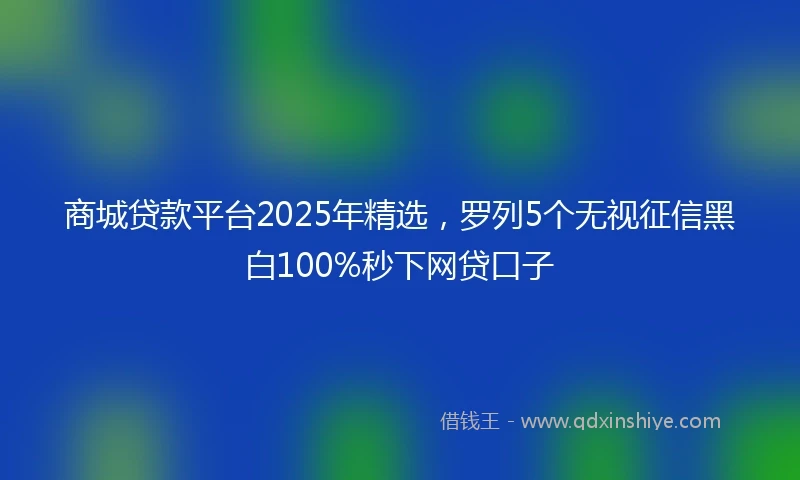 商城贷款平台2025年精选，罗列5个无视征信黑白100%秒下网贷口子