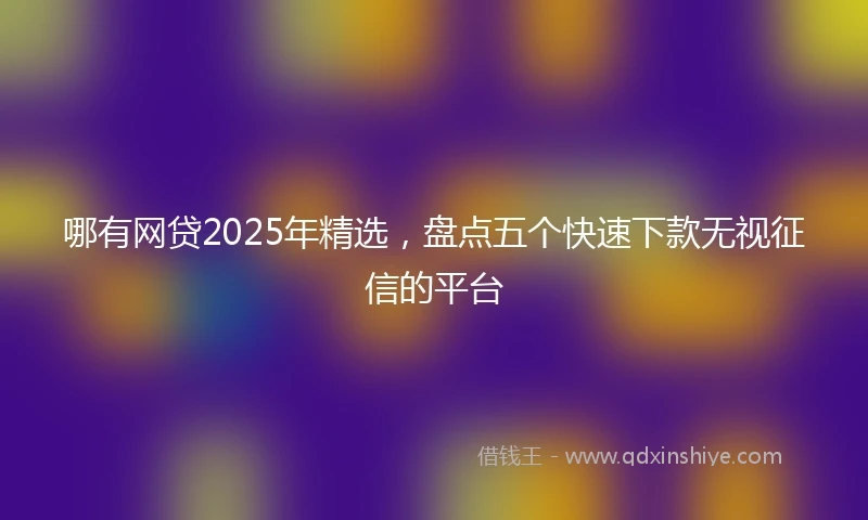 哪有网贷2025年精选，盘点五个快速下款无视征信的平台