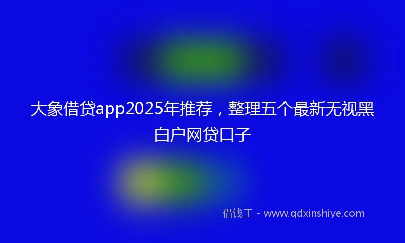 大象借贷app2025年推荐，整理五个最新无视黑白户网贷口子
