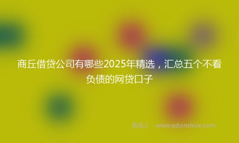 商丘借贷公司有哪些2025年精选，汇总五个不看负债的网贷口子