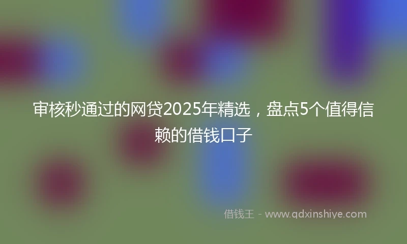 审核秒通过的网贷2025年精选，盘点5个值得信赖的借钱口子
