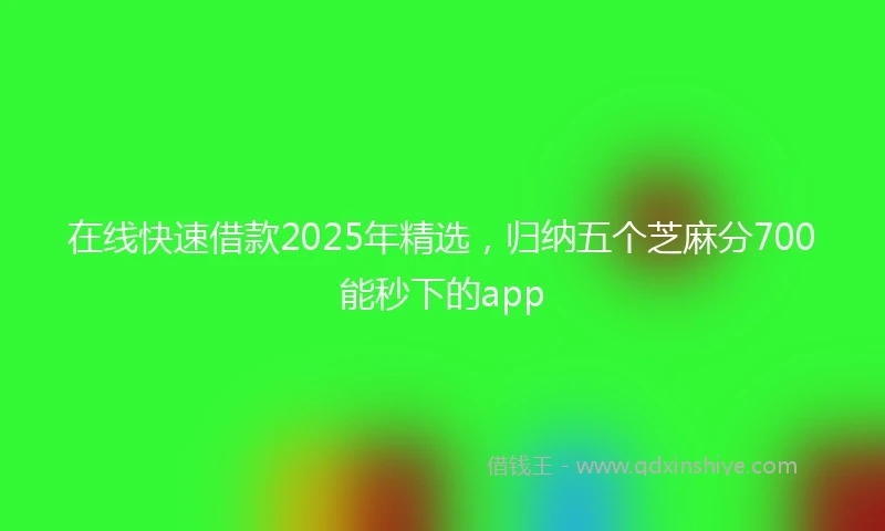 在线快速借款2025年精选，归纳五个芝麻分700能秒下的app