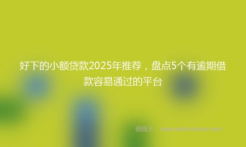 好下的小额贷款2025年推荐，盘点5个有逾期借款容易通过的平台