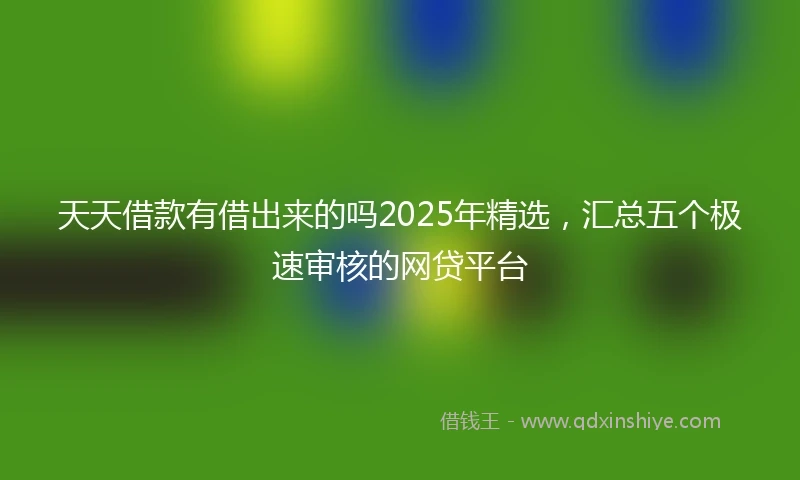 天天借款有借出来的吗2025年精选，汇总五个极速审核的网贷平台