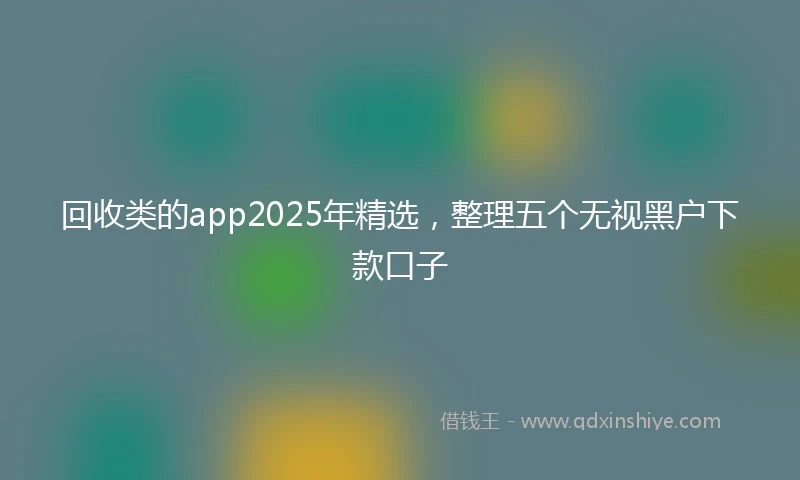 回收类的app2025年精选，整理五个无视黑户下款口子