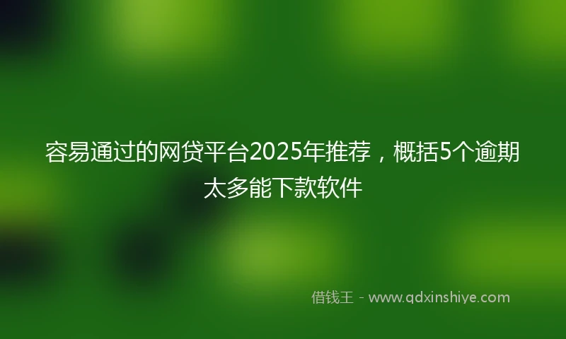 容易通过的网贷平台2025年推荐，概括5个逾期太多能下款软件