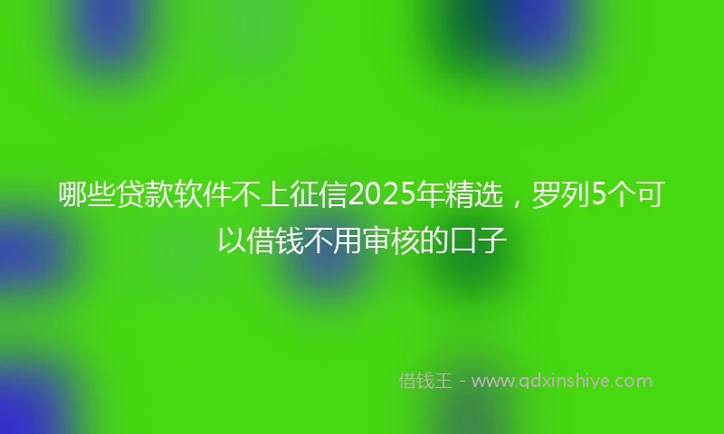 哪些贷款软件不上征信2025年精选，罗列5个可以借钱不用审核的口子