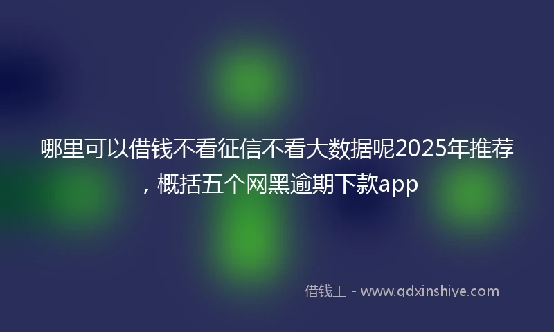 哪里可以借钱不看征信不看大数据呢2025年推荐，概括五个网黑逾期下款app