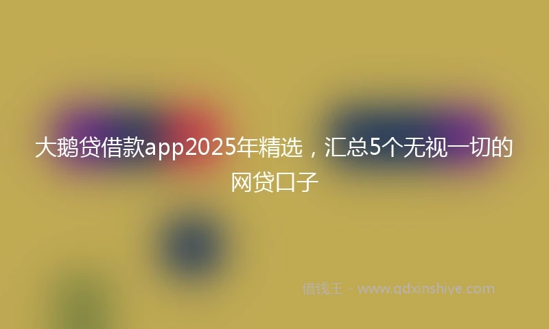 大鹅贷借款app2025年精选，汇总5个无视一切的网贷口子