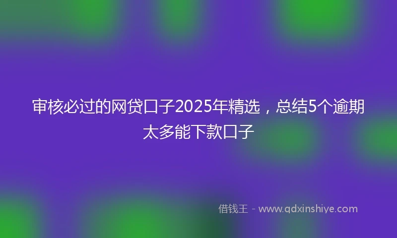 审核必过的网贷口子2025年精选,总结5个逾期太多能下款口子