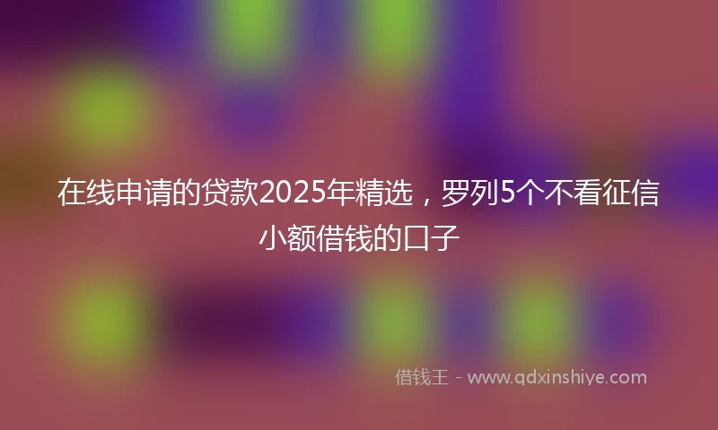 在线申请的贷款2025年精选，罗列5个不看征信小额借钱的口子