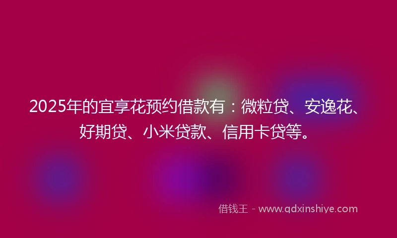 2025年的宜享花预约借款有：微粒贷、安逸花、好期贷、小米贷款、信用卡贷等。