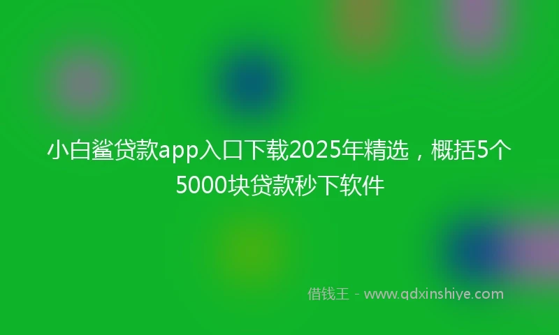 小白鲨贷款app入口下载2025年精选，概括5个5000块贷款秒下软件