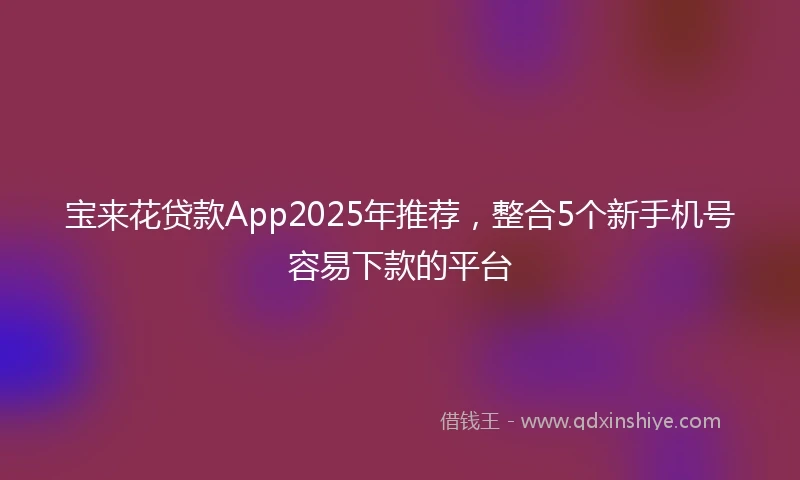 宝来花贷款App2025年推荐，整合5个新手机号容易下款的平台