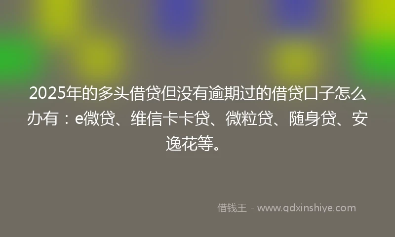 2025年的多头借贷但没有逾期过的借贷口子怎么办有：e微贷、维信卡卡贷、微粒贷、随身贷、安逸花等。